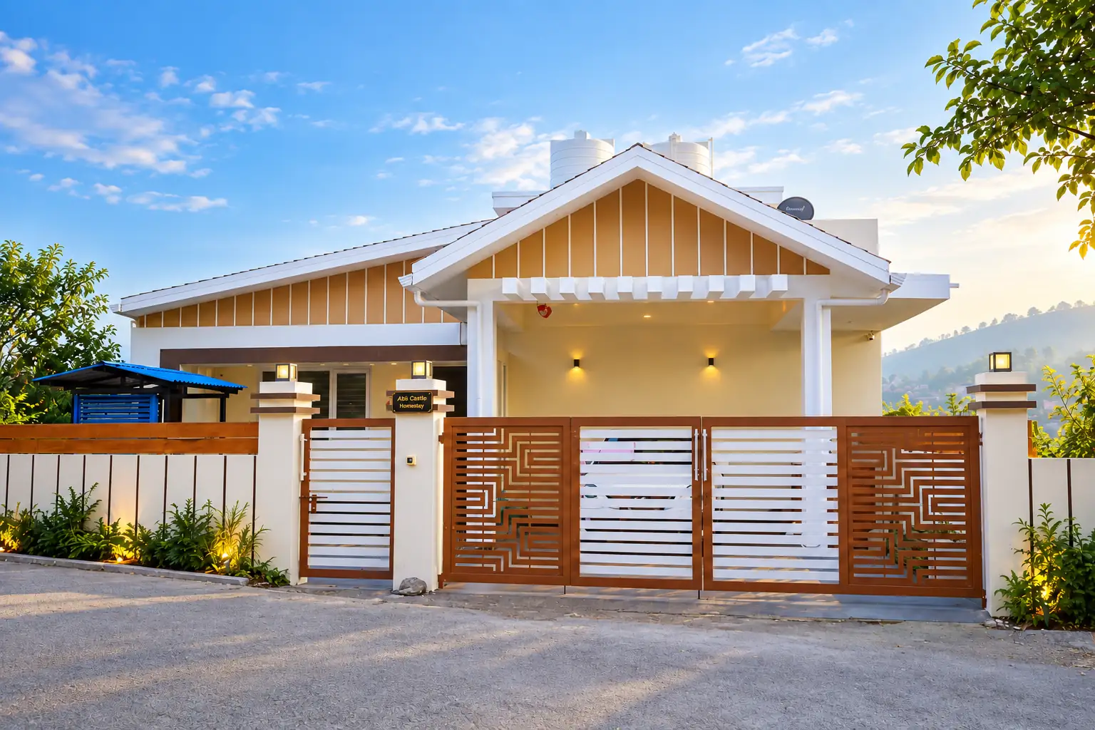 Front exterior and private entrance of Abi’s Castle Homestay